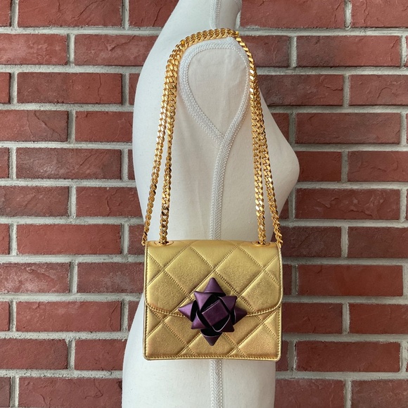 Marc Jacobs Party Bow Mini Trouble Metallic Leather  Bag - Picture 1 of 16